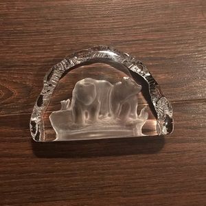 Tilley Lead Free Crystal Bears Paperweight